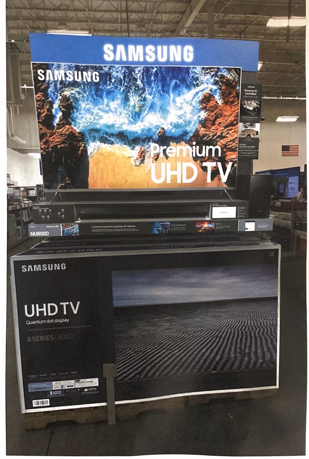 Mounted Samsung UHDTV in Sam’s Club (Flint) , 2019