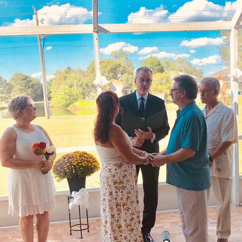 Steve performed a beautiful ceremony at our home. 