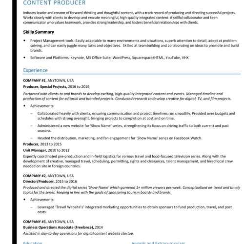 Resume Sample by RAJ Resume Services