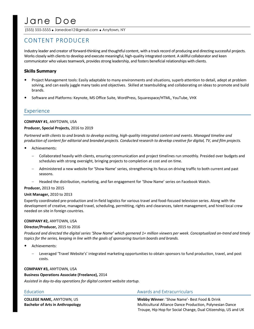 Resume Sample by RAJ Resume Services