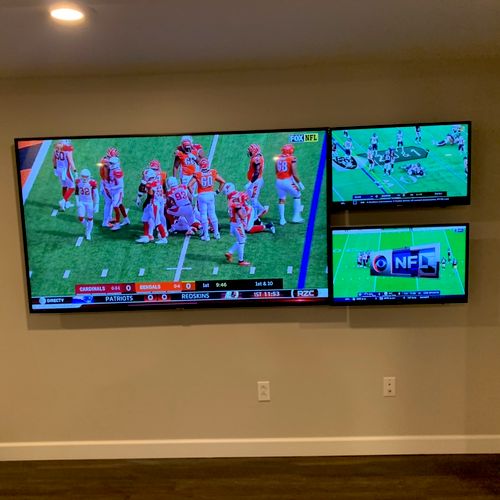 Programmed and hung 3 TVs