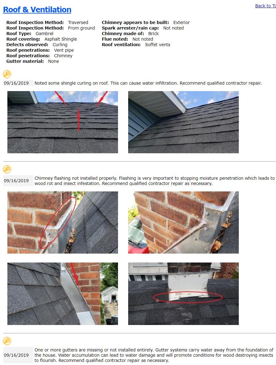 Sample page of full written report.