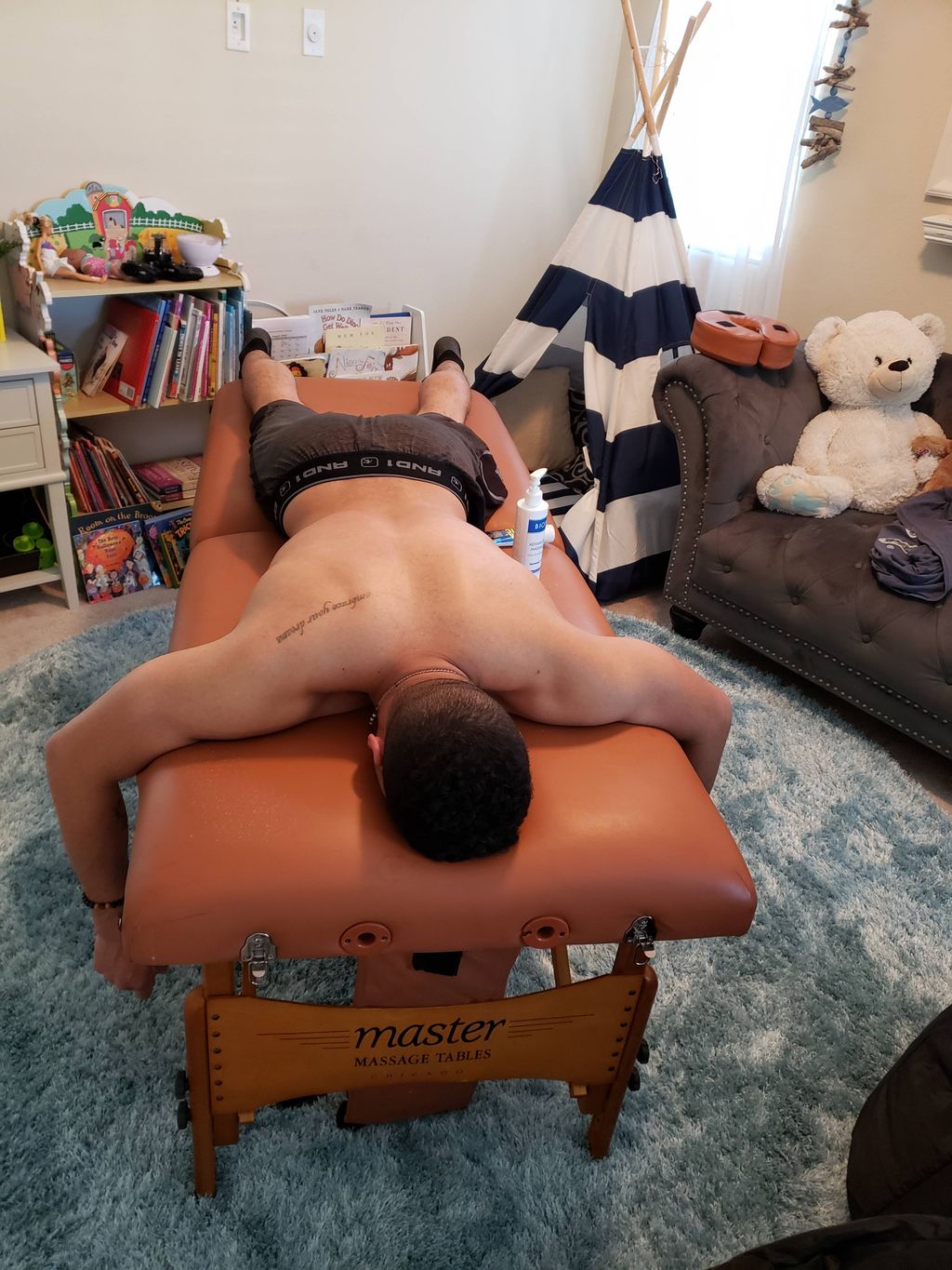 New athlete client In home massage.