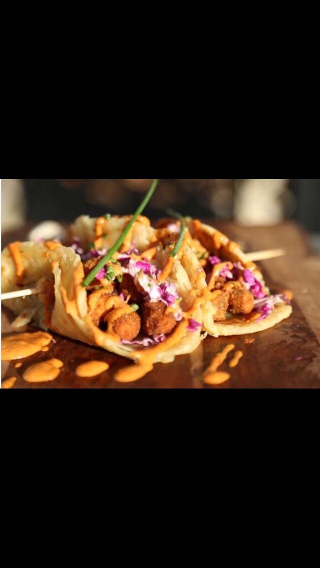 Crispy mushroom wraps with chipotle aioli and slaw