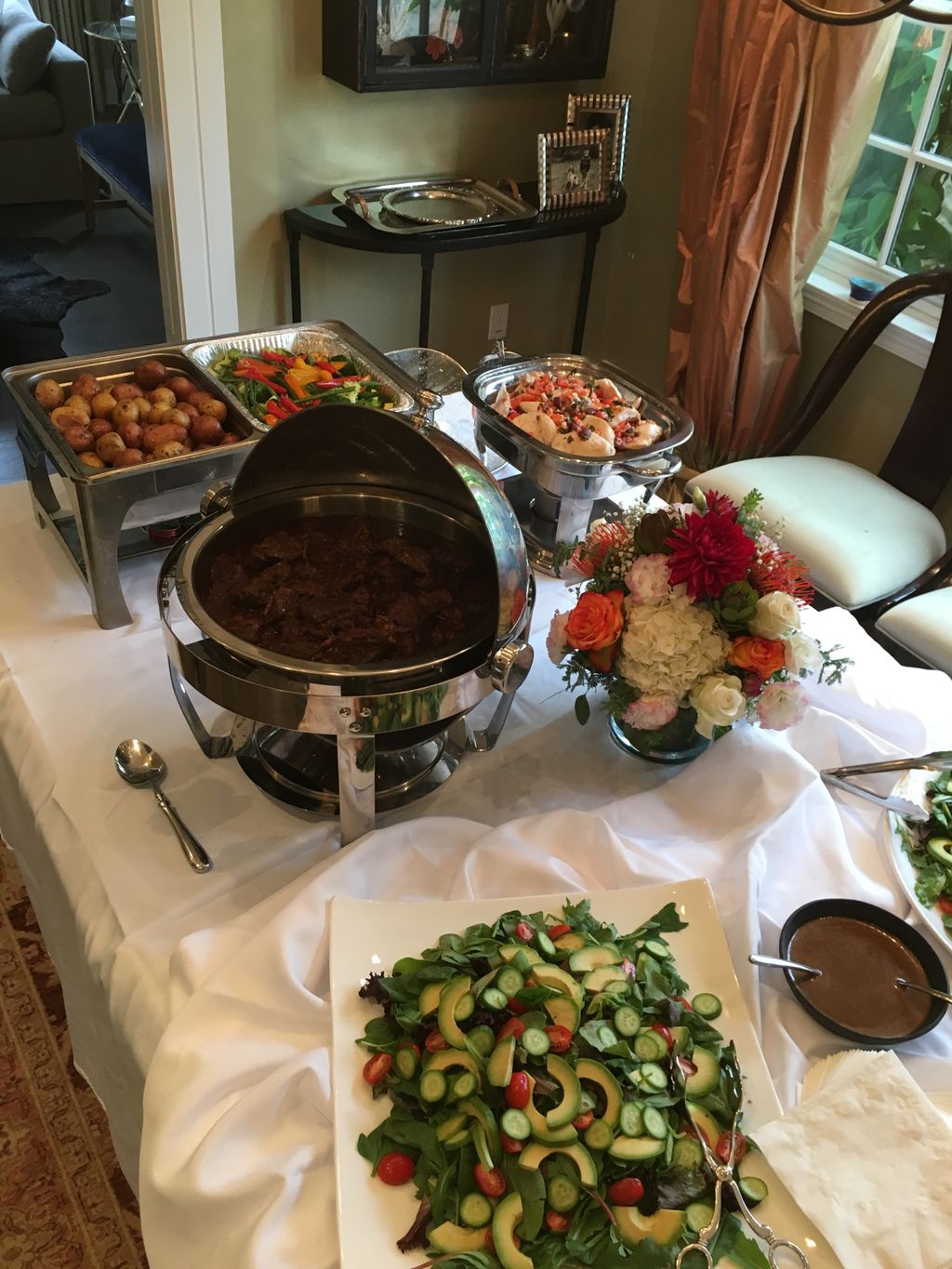 Buffet display for home party 