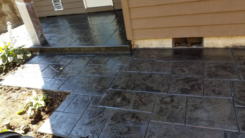 finish product  high end custom patio  colored sta