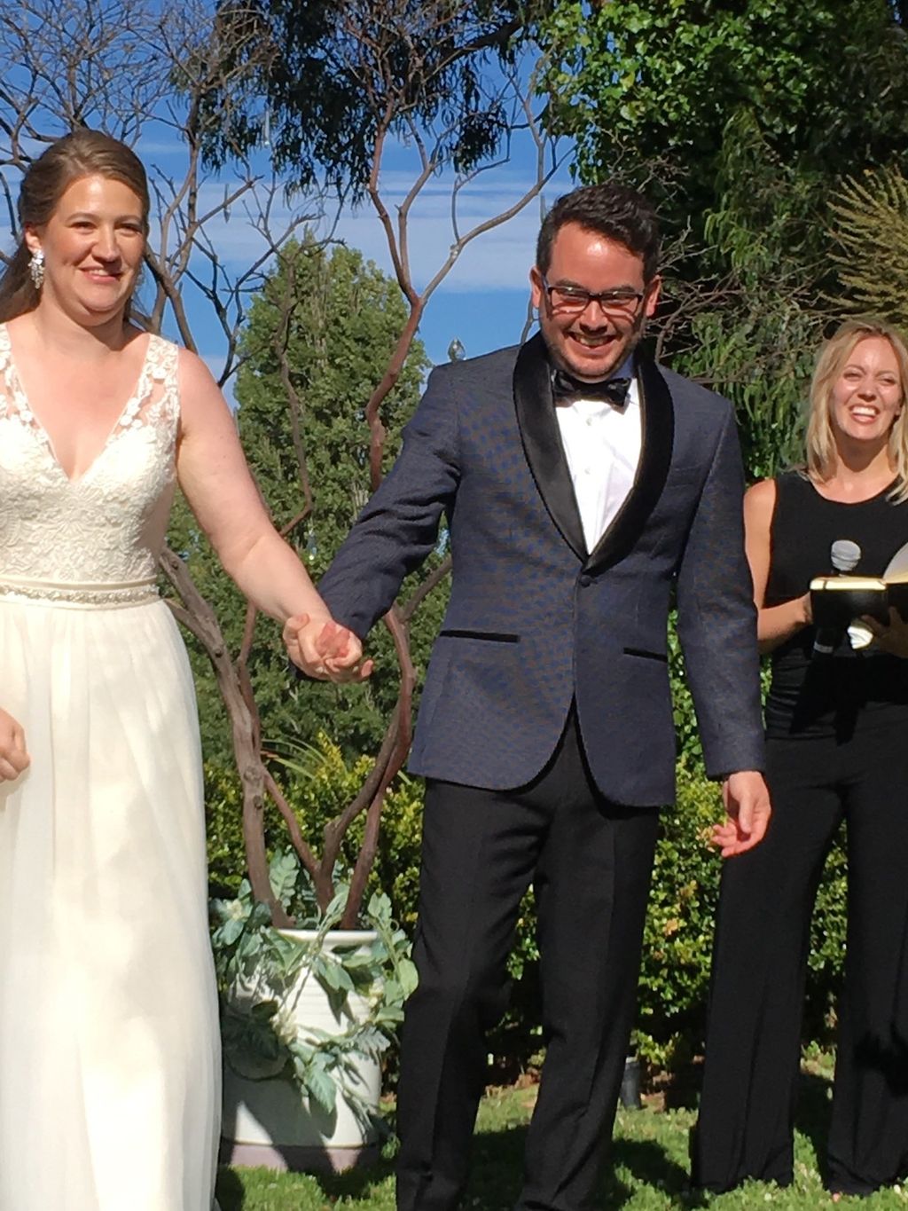 Here comes the couple!