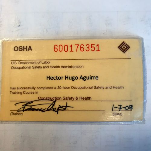 OSHA-30 Certified Professional 
