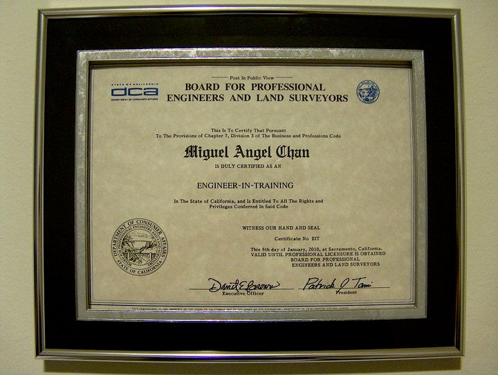 EIT Certificate.