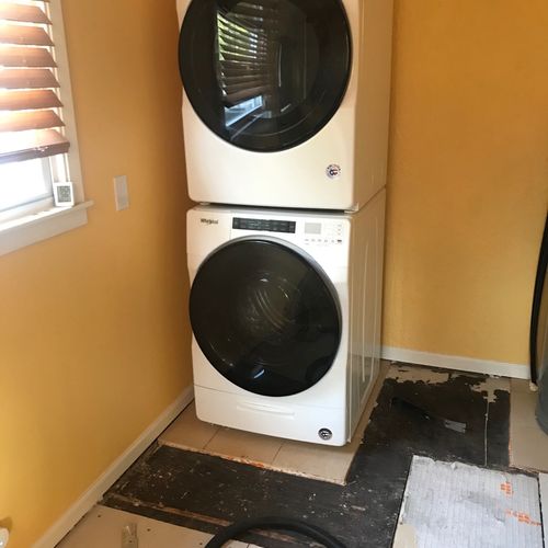 I needed stacked washer/dryer moved for tiling the