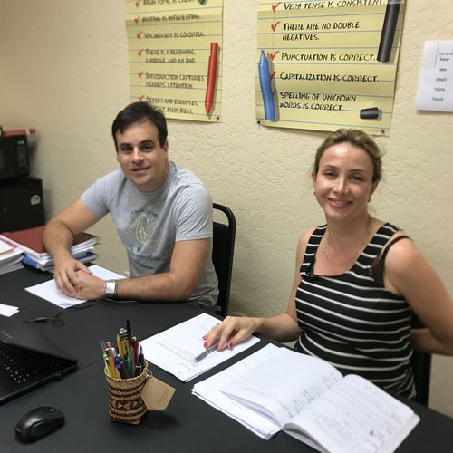 Brazilian and Russian students learning English