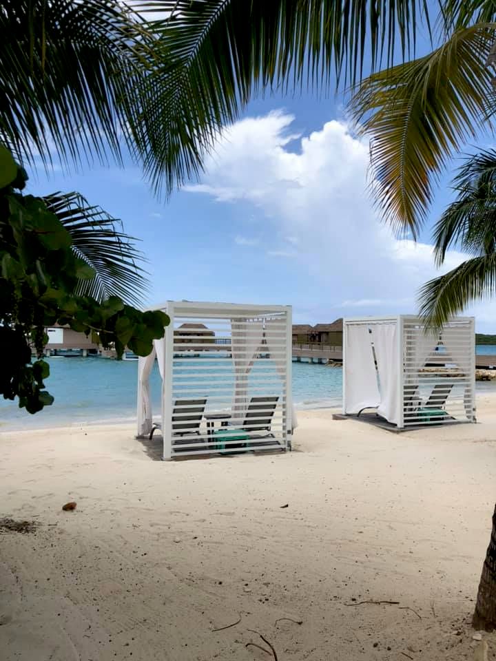 White sandy beaches. 
