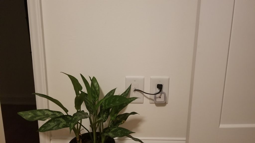 The wires for this small TV mount were hidden behi