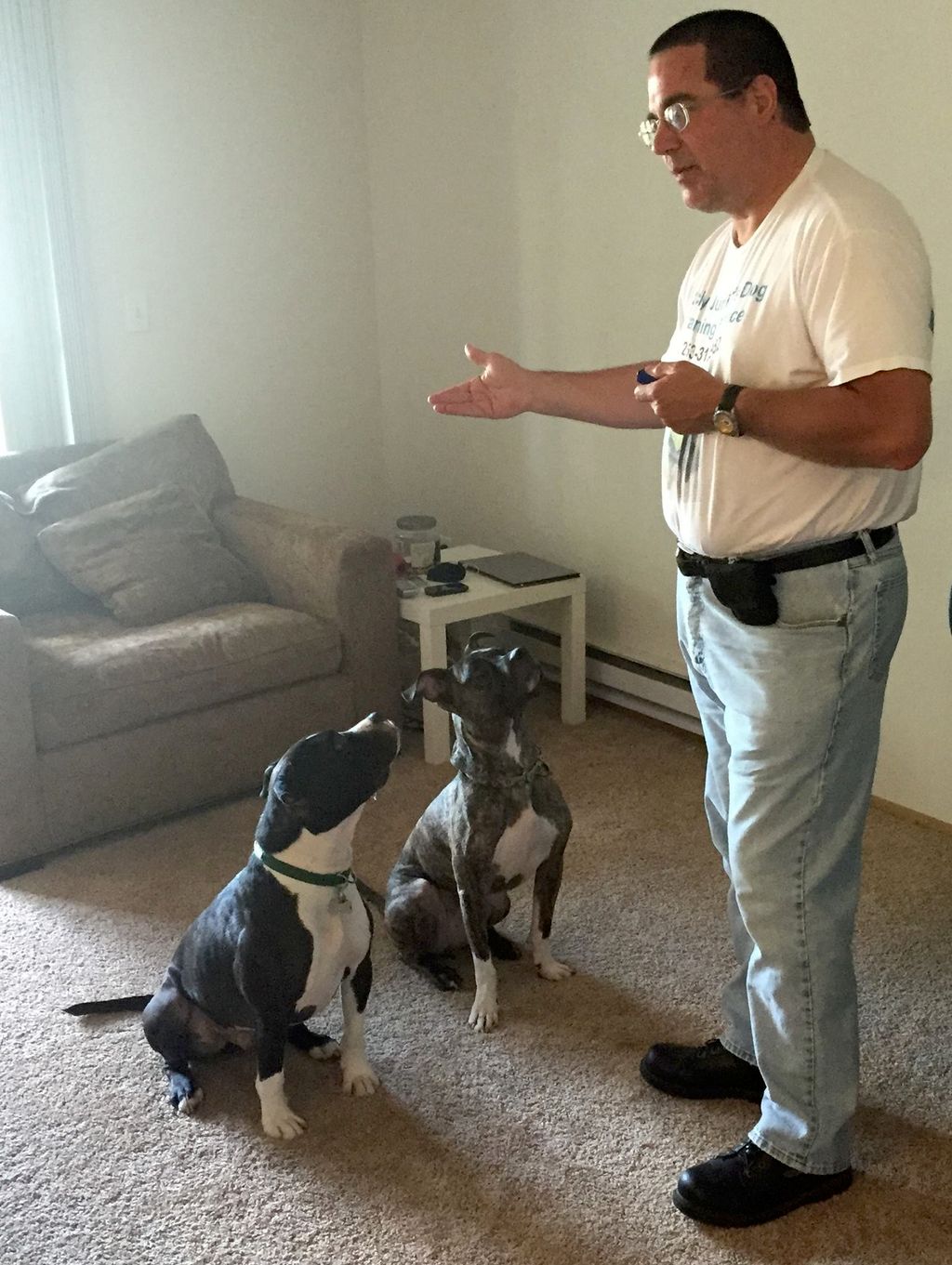 Trick and Jake paying close attention at their fir