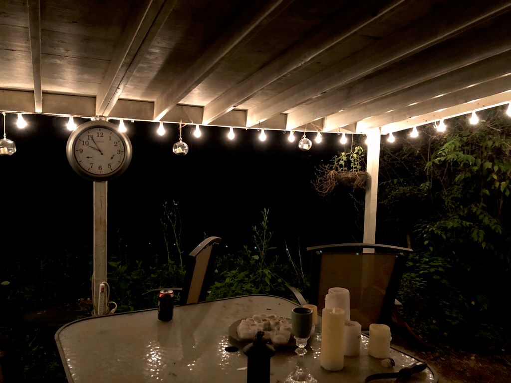The Patio at night. 