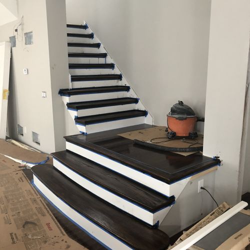 Custom Stained Stairs (After)