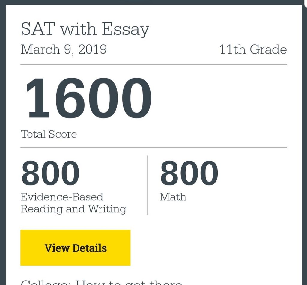March SAT Success. A perfect 1600