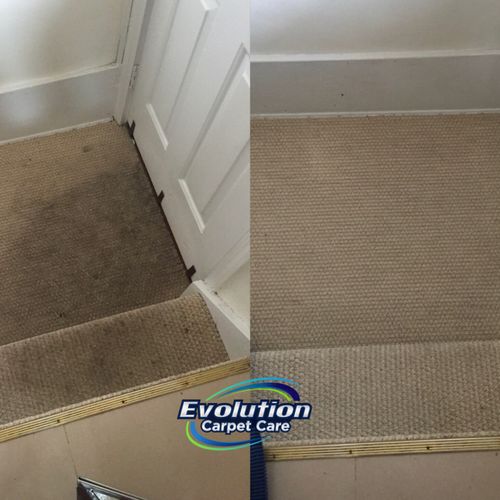 Carpet cleaning before and after. Excellent results!