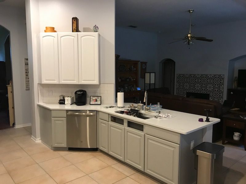 Two tone cabinet painting