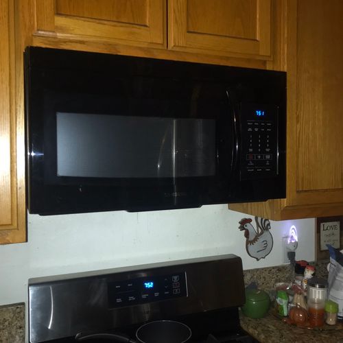 Did a great job installing my microwave. Friendly 
