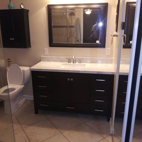 vanity replacement with marble top in Ramona