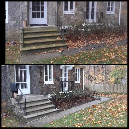 before and after power washing job 