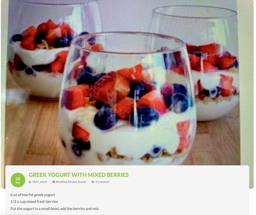 Greek Yogurt w/ Mixed Berries