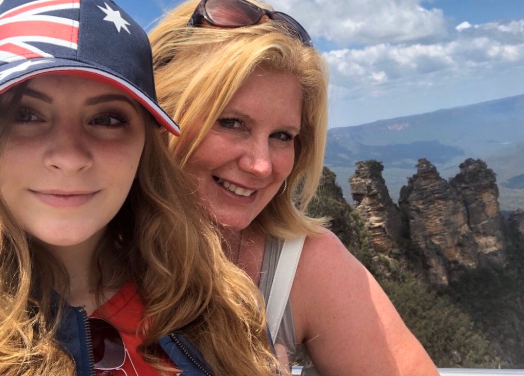 My daughter and I in Australia at the “Three Siste