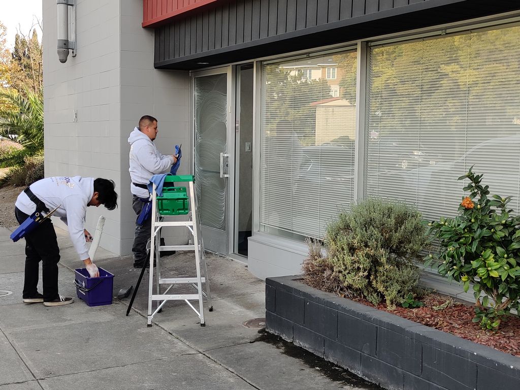 Giving back to the community: cleaning the windows