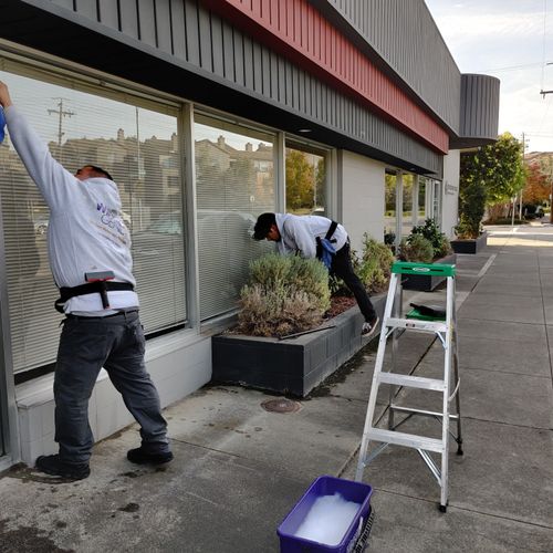 Giving back to the community: cleaning the windows