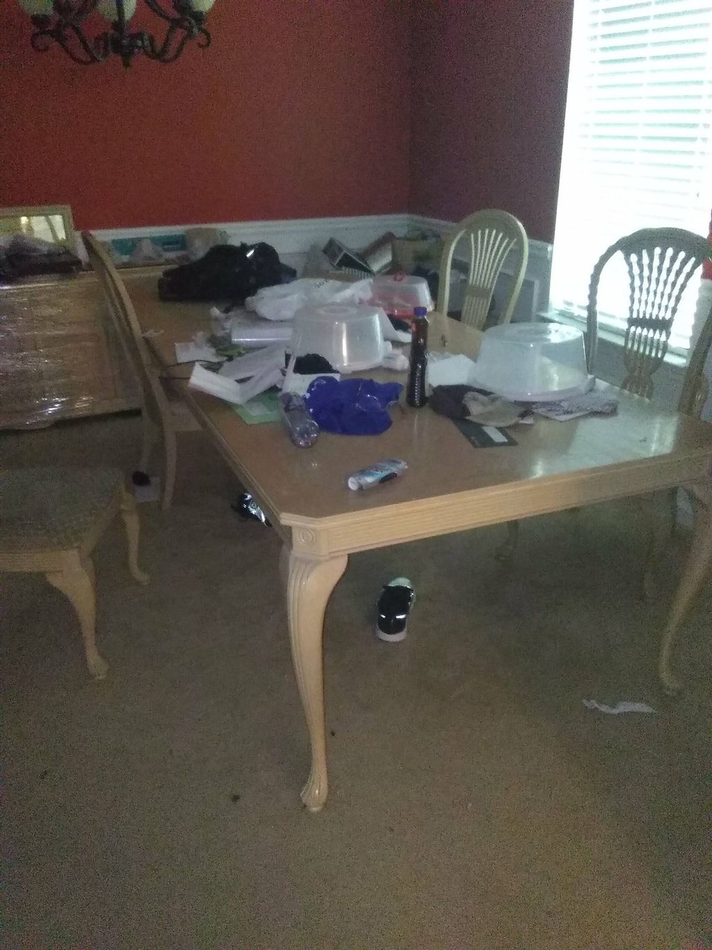 before clean dining room