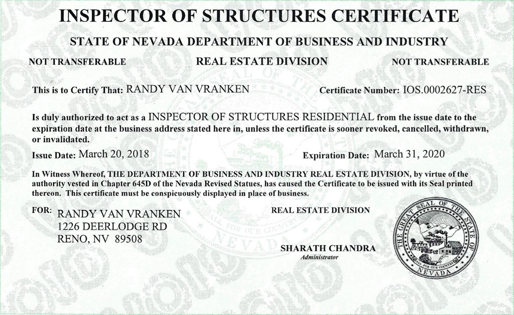 NV Inspection License