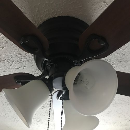 Stephen put ceiling fans in two bedrooms that did 