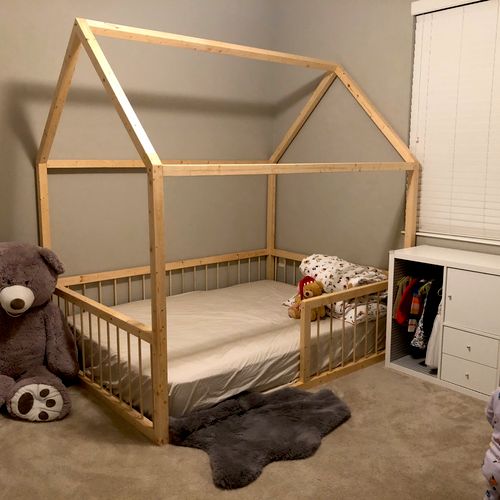 Michael built this awesome house frame bed for my 