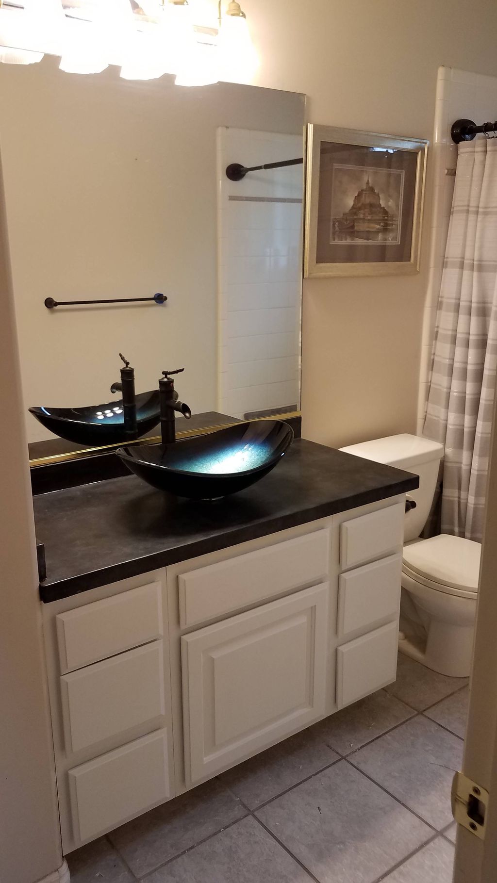 after picture new concrete counters vessel sink an