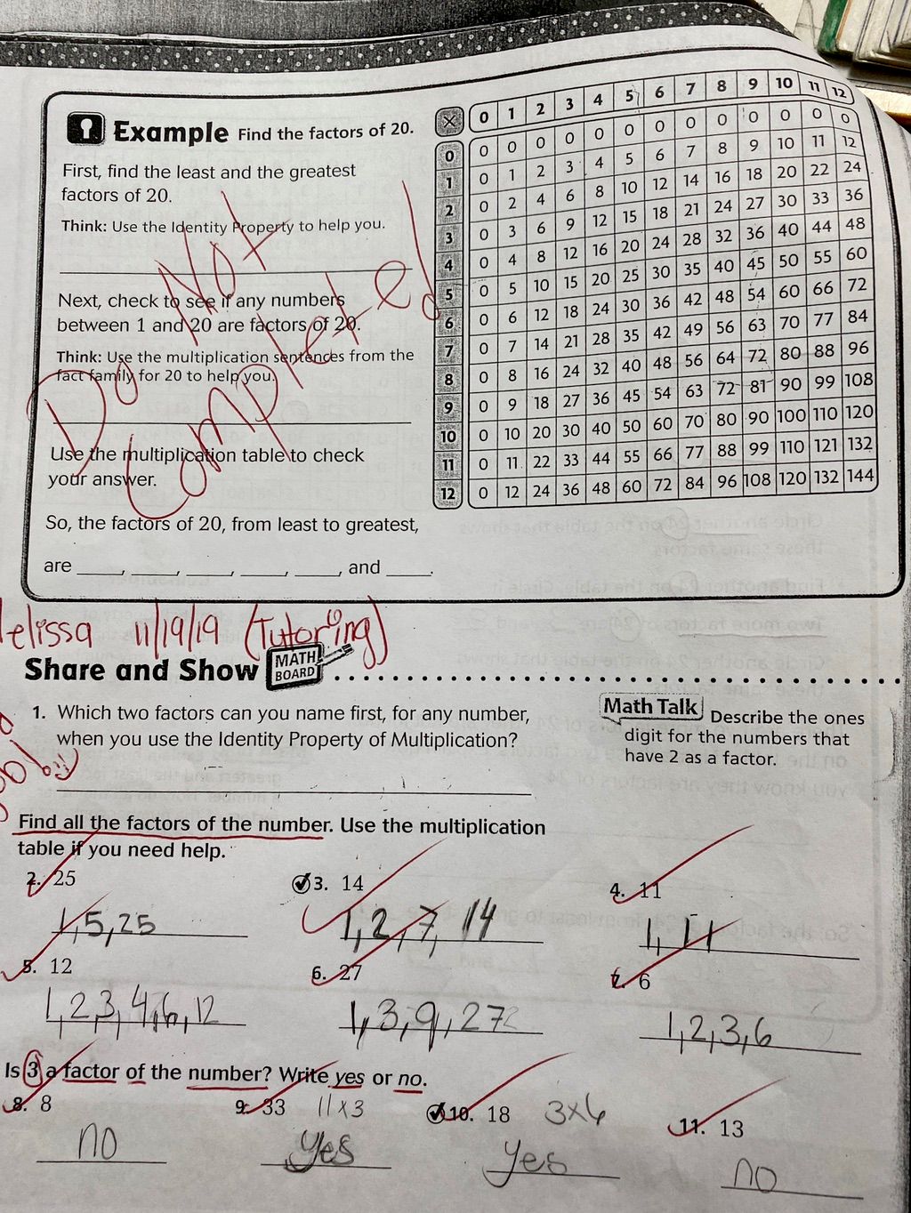 4th Grade Tutoring (Factors)