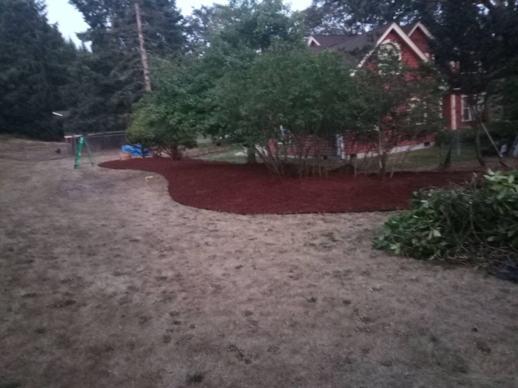 Removed grass, applied Caseron and s16 yards of ba