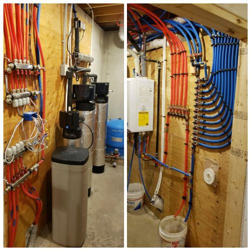 Water filtration install with tankless hot water u