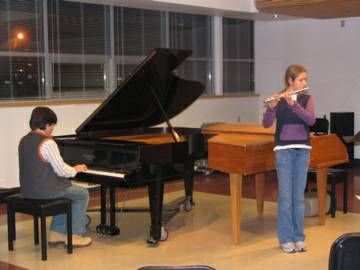 Students collaborating in recital