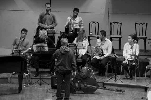 Rehearsing as a conductor for"Suite Trane, In Memo