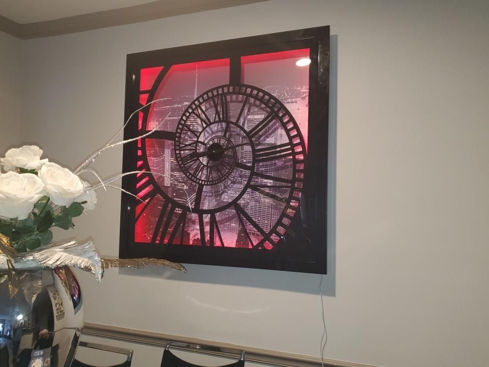 remote control LED color changing wall clock of th
