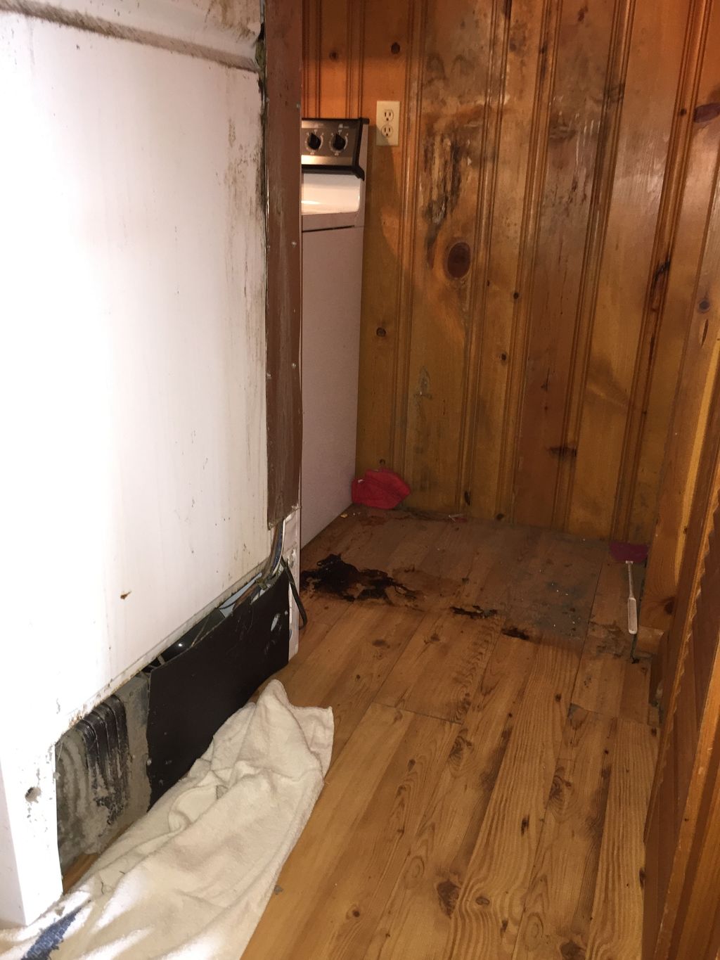 Deep cleaning behind refrigerator