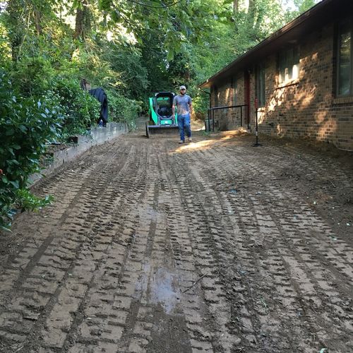 Backyard Clearing Progress, Minor Swale Cut to Bri