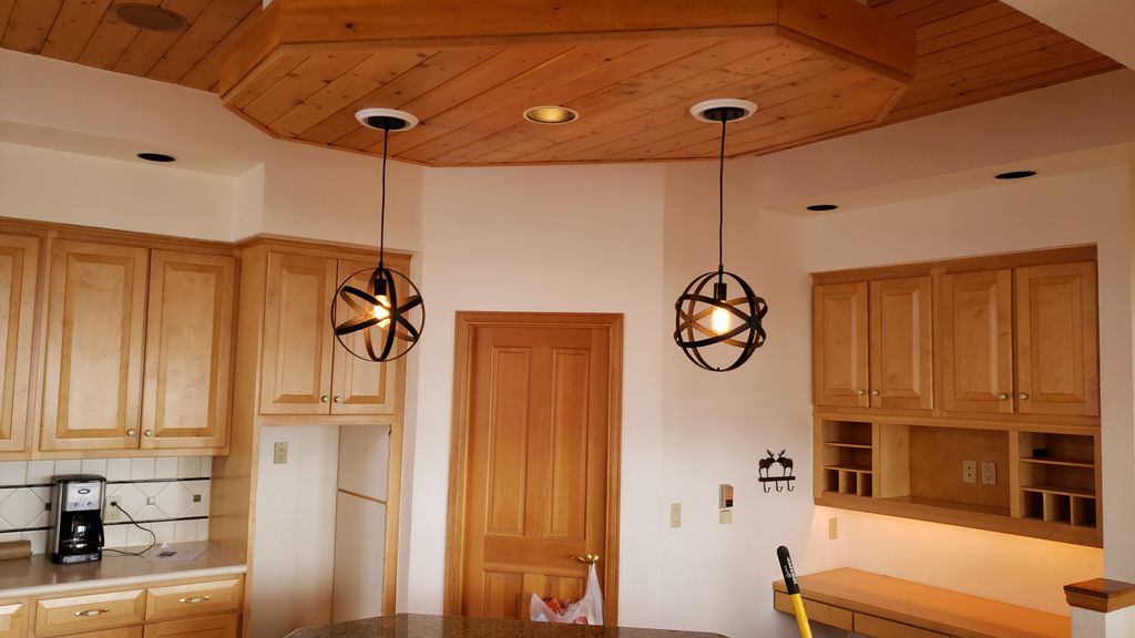 installed hanging lights.