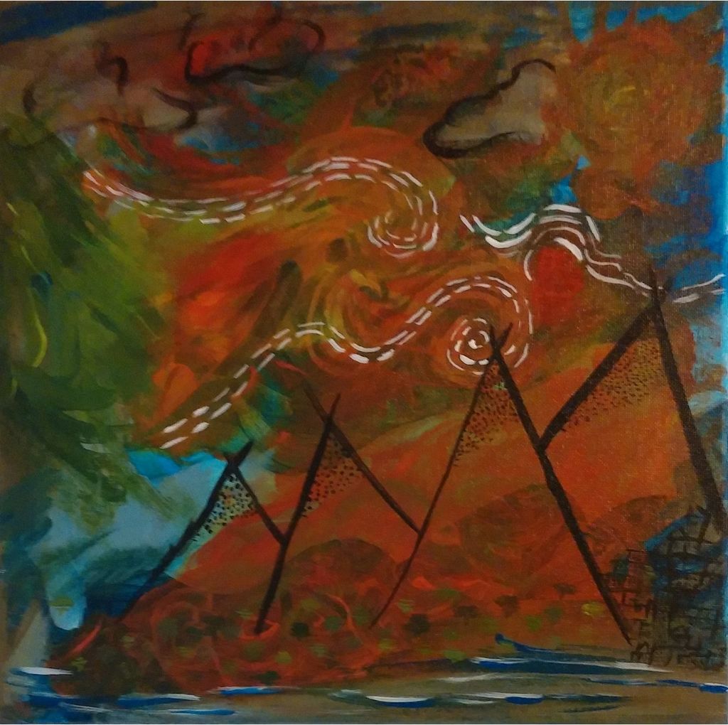 Abstract Mts. Acrylic Painting