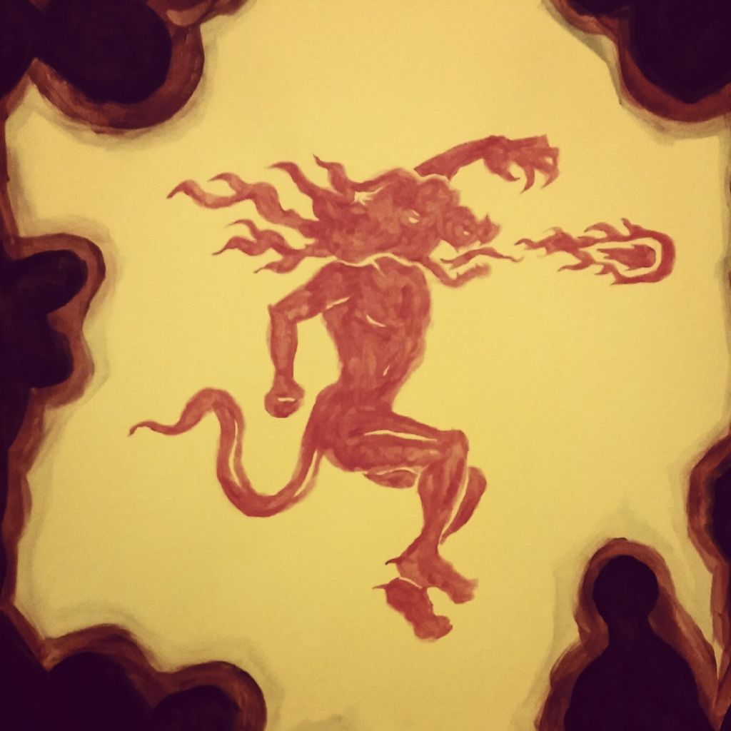 Fireball Acrylic Painting