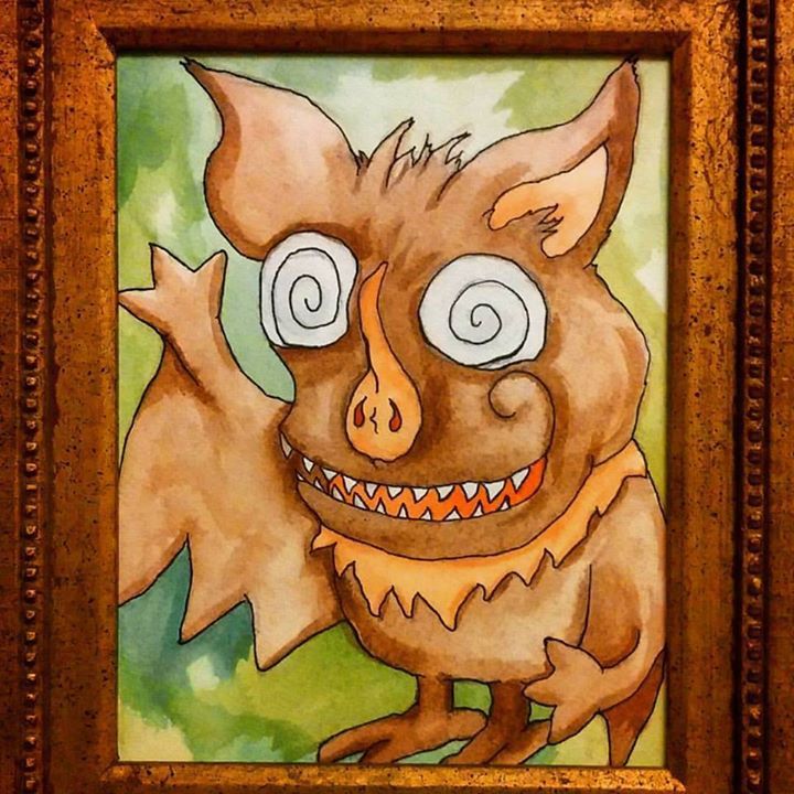 Batty Watercolor Painting