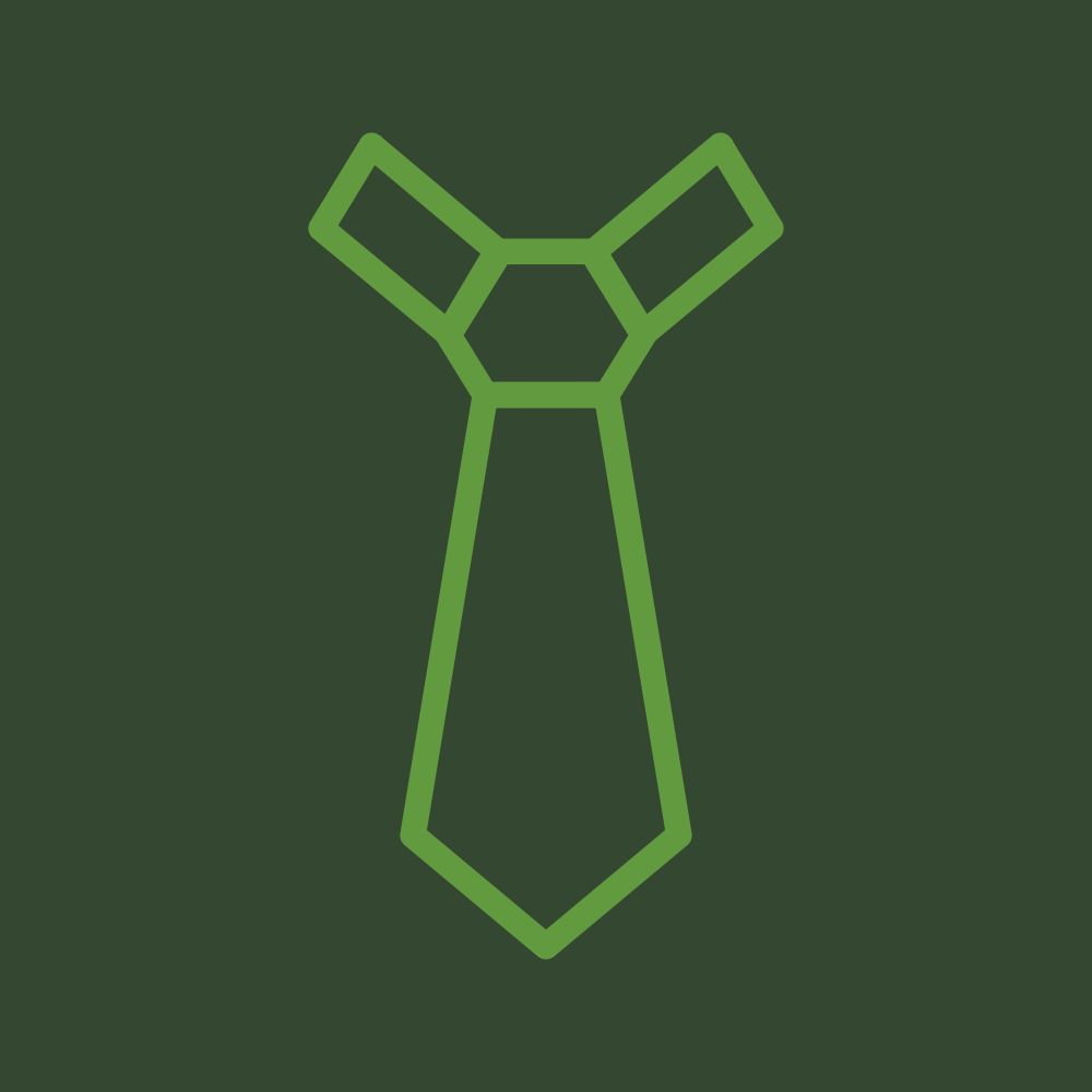 Our logo wears the tie...we roll up our sleeves, t