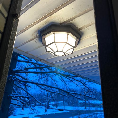 new porch light looks great! great guy