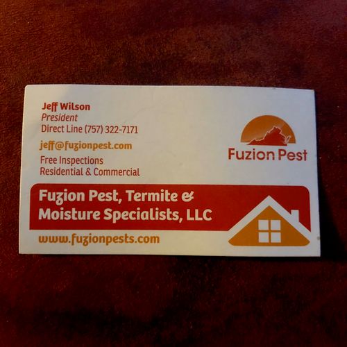 Fuzion inspected my home for free, interior and ex